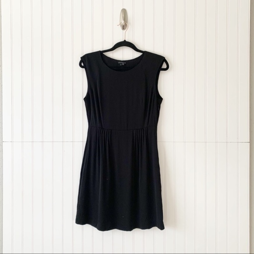Theory Womens 6 Silk Blend Little Black Pintuck Dress